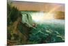 Niagara Falls-Albert Bierstadt-Mounted Premium Giclee Print
