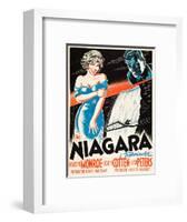 Niagara, L-R: Marilyn Monroe, Joseph Cotten on Danish Poster Art, 1953-null-Framed Art Print