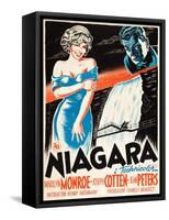 Niagara, L-R: Marilyn Monroe, Joseph Cotten on Danish Poster Art, 1953-null-Framed Stretched Canvas