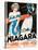 Niagara, L-R: Marilyn Monroe, Joseph Cotten on Danish Poster Art, 1953-null-Stretched Canvas