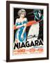Niagara, L-R: Marilyn Monroe, Joseph Cotten on Danish Poster Art, 1953-null-Framed Art Print