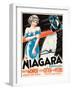 Niagara, L-R: Marilyn Monroe, Joseph Cotten on Danish Poster Art, 1953-null-Framed Art Print