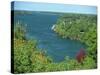 Niagara River Flowing Between Lakes Erie and Ontario from Queenstown Heights, Ontario, Canada-Robert Francis-Stretched Canvas