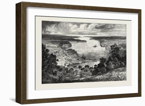 Niagara River, from Queenston Heights, Canada, Nineteenth Century-null-Framed Giclee Print