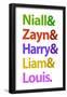 Niall Zayn Harry Liam and Louis Music Poster-null-Framed Poster