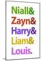 Niall Zayn Harry Liam and Louis Music Poster-null-Mounted Poster