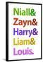 Niall Zayn Harry Liam & Louis Music Poster-null-Framed Poster