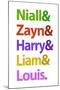 Niall Zayn Harry Liam & Louis Music Poster-null-Mounted Poster