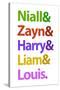 Niall Zayn Harry Liam & Louis Music Poster-null-Stretched Canvas