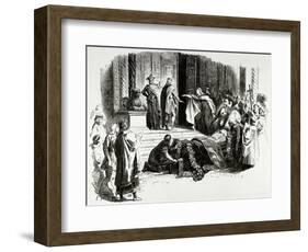 Nibelungenlied. Kriemhild Requiring the Proof of the Coffin.. Germany-Adolf Closs-Framed Giclee Print