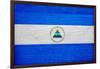 Nicaragua Flag Design with Wood Patterning - Flags of the World Series-Philippe Hugonnard-Framed Art Print