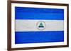 Nicaragua Flag Design with Wood Patterning - Flags of the World Series-Philippe Hugonnard-Framed Art Print