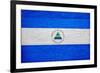 Nicaragua Flag Design with Wood Patterning - Flags of the World Series-Philippe Hugonnard-Framed Art Print