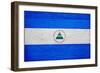 Nicaragua Flag Design with Wood Patterning - Flags of the World Series-Philippe Hugonnard-Framed Premium Giclee Print