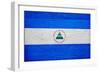 Nicaragua Flag Design with Wood Patterning - Flags of the World Series-Philippe Hugonnard-Framed Premium Giclee Print