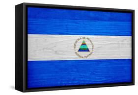 Nicaragua Flag Design with Wood Patterning - Flags of the World Series-Philippe Hugonnard-Framed Stretched Canvas