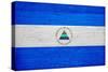 Nicaragua Flag Design with Wood Patterning - Flags of the World Series-Philippe Hugonnard-Stretched Canvas