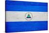 Nicaragua Flag Design with Wood Patterning - Flags of the World Series-Philippe Hugonnard-Stretched Canvas