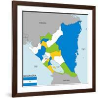 Nicaragua Map-tony4urban-Framed Art Print