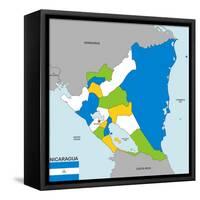 Nicaragua Map-tony4urban-Framed Stretched Canvas