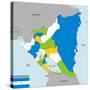 Nicaragua Map-tony4urban-Stretched Canvas