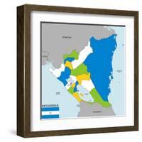 Nicaragua Map-tony4urban-Framed Art Print