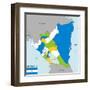 Nicaragua Map-tony4urban-Framed Art Print