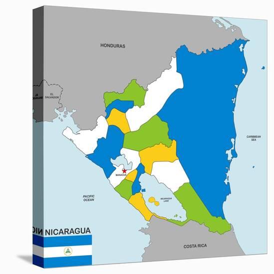 Nicaragua Map-tony4urban-Stretched Canvas