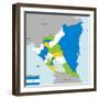 Nicaragua Map-tony4urban-Framed Art Print