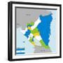 Nicaragua Map-tony4urban-Framed Art Print