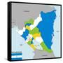 Nicaragua Map-tony4urban-Framed Stretched Canvas