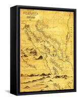 Nicaragua - Panoramic Map-Lantern Press-Framed Stretched Canvas