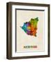 Nicaragua Watercolor Map-Michael Tompsett-Framed Art Print