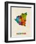 Nicaragua Watercolor Map-Michael Tompsett-Framed Art Print