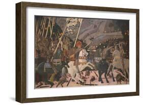 Niccolò Mauruzi Da Tolentino at the Battle of San Romano, C. 1440-Paolo Uccello-Framed Giclee Print