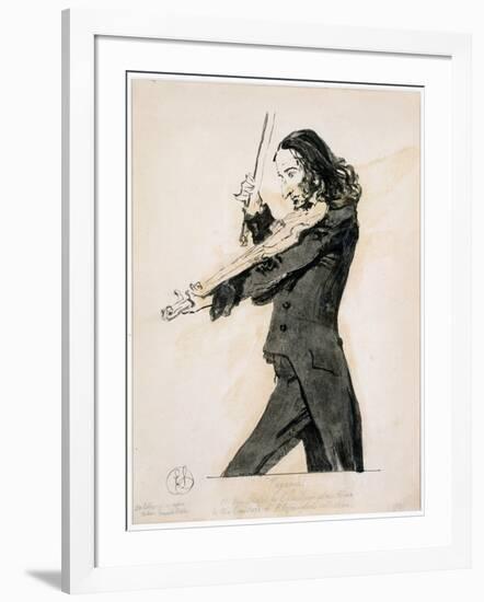 Niccolo Paganini Playing the Violin, 1831-Edwin Henry Landseer-Framed Giclee Print