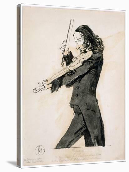 Niccolo Paganini Playing the Violin, 1831-Edwin Henry Landseer-Stretched Canvas