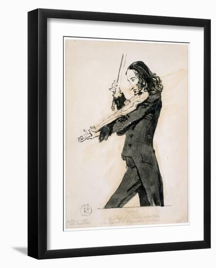 Niccolo Paganini Playing the Violin, 1831-Edwin Henry Landseer-Framed Giclee Print