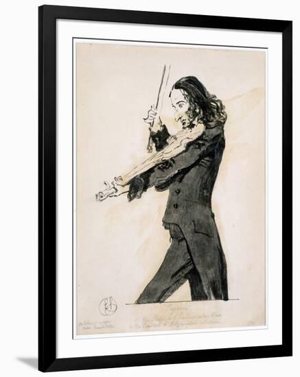 Niccolo Paganini Playing the Violin, 1831-Edwin Henry Landseer-Framed Giclee Print