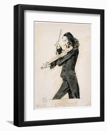 Niccolo Paganini Playing the Violin, 1831-Edwin Henry Landseer-Framed Premium Giclee Print