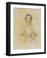 Niccolo Paganini, Violinist, 1819-Jean-Auguste-Dominique Ingres-Framed Giclee Print