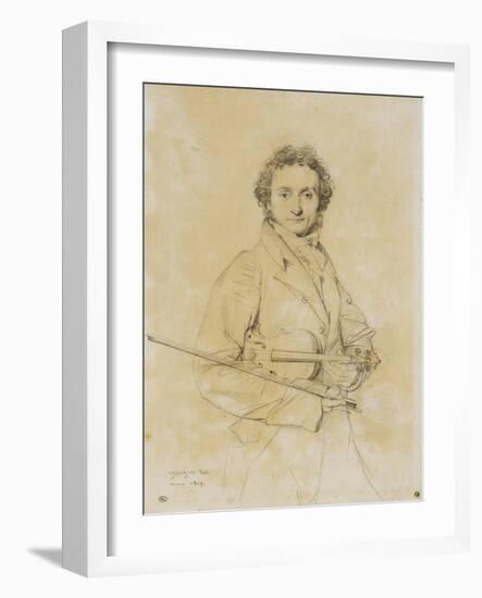 Niccolo Paganini, Violinist, 1819-Jean-Auguste-Dominique Ingres-Framed Giclee Print