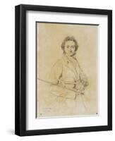 Niccolo Paganini, Violinist, 1819-Jean-Auguste-Dominique Ingres-Framed Premium Giclee Print