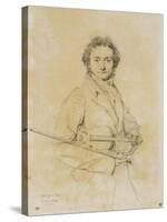 Niccolo Paganini, Violinist, 1819-Jean-Auguste-Dominique Ingres-Stretched Canvas