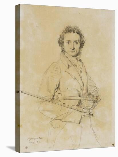 Niccolo Paganini, Violinist, 1819-Jean-Auguste-Dominique Ingres-Stretched Canvas