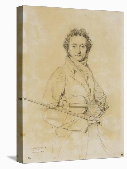 Niccolo Paganini, Violinist, 1819-Jean-Auguste-Dominique Ingres-Stretched Canvas