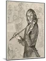 Niccolo Paganini Virtuoso Italian Violinist-null-Mounted Art Print