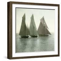 Nice (Alpes-Maritimes, France), Race of Sailing Boats, Circa 1890-1895-Leon, Levy et Fils-Framed Photographic Print