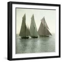 Nice (Alpes-Maritimes, France), Race of Sailing Boats, Circa 1890-1895-Leon, Levy et Fils-Framed Photographic Print