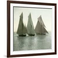 Nice (Alpes-Maritimes, France), Race of Sailing Boats, Circa 1890-1895-Leon, Levy et Fils-Framed Photographic Print